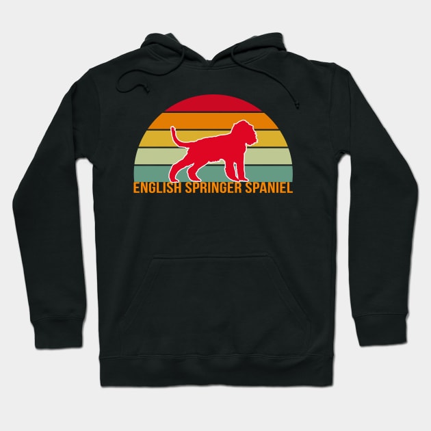 English Springer Spaniel Vintage Silhouette Hoodie by khoula252018